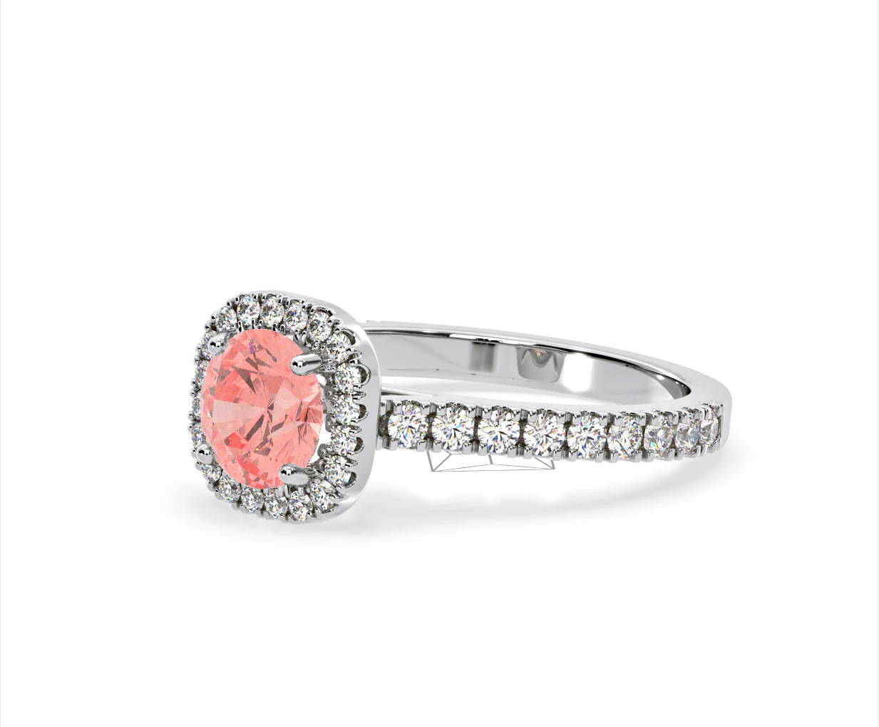 Elizabeth Pink Lab Diamond 1.70ct Halo Ring in 18K White Gold - Elara Collection - Image 19