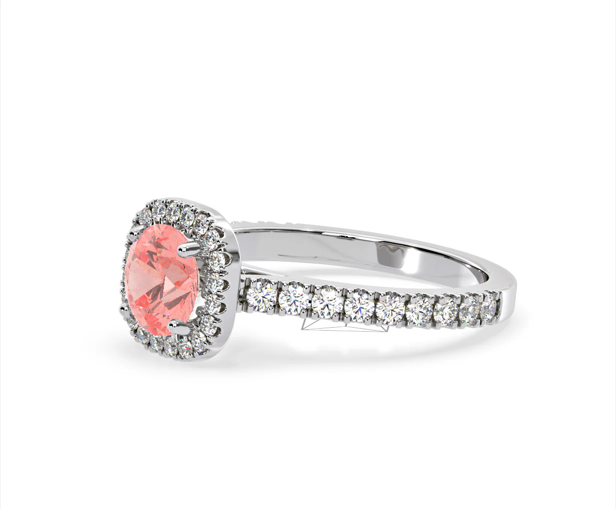 Elizabeth Pink Lab Diamond 1.70ct Halo Ring in 18K White Gold - Elara Collection - Image 21