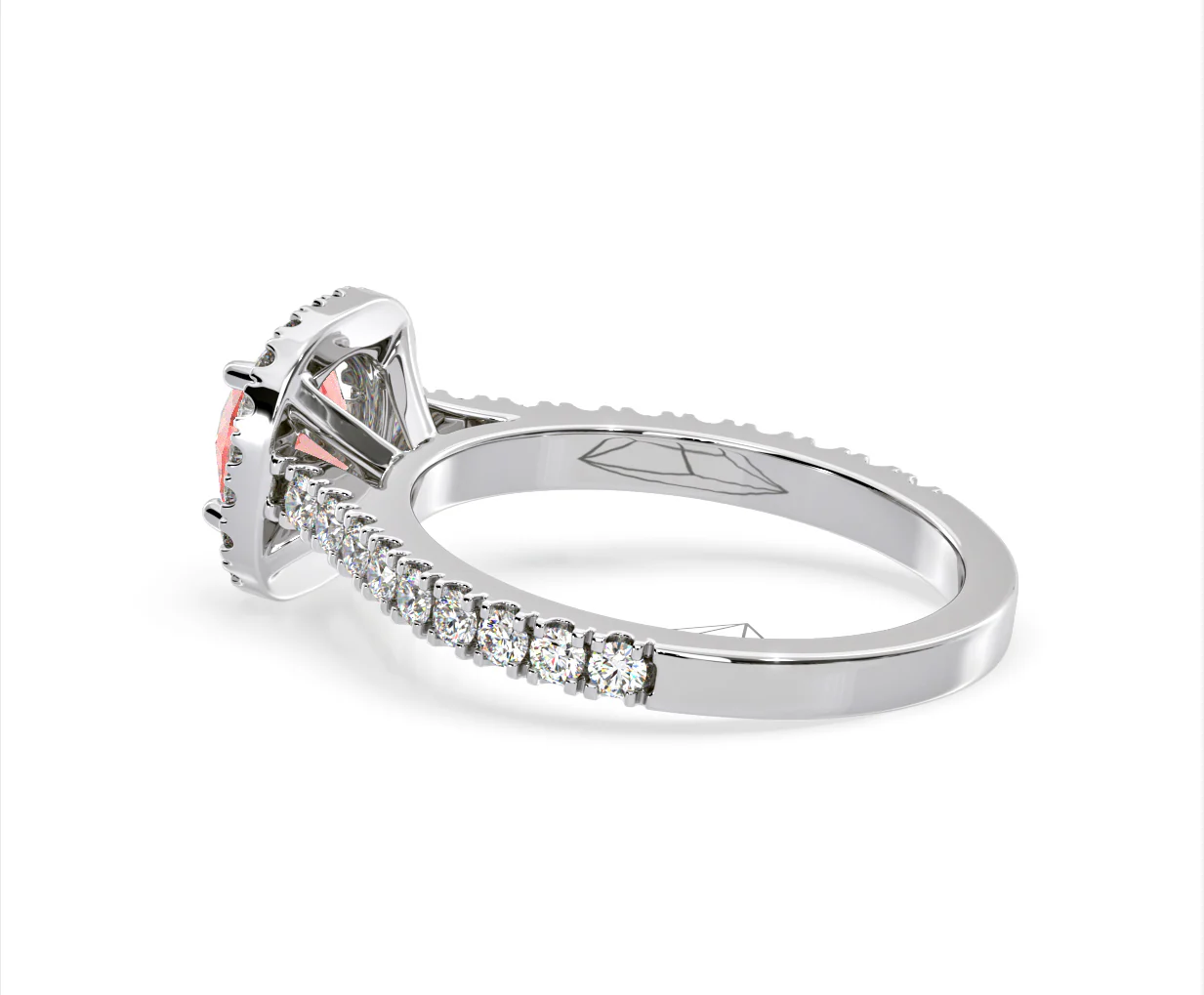 Elizabeth Pink Lab Diamond 1.70ct Halo Ring in 18K White Gold - Elara Collection - Image 36