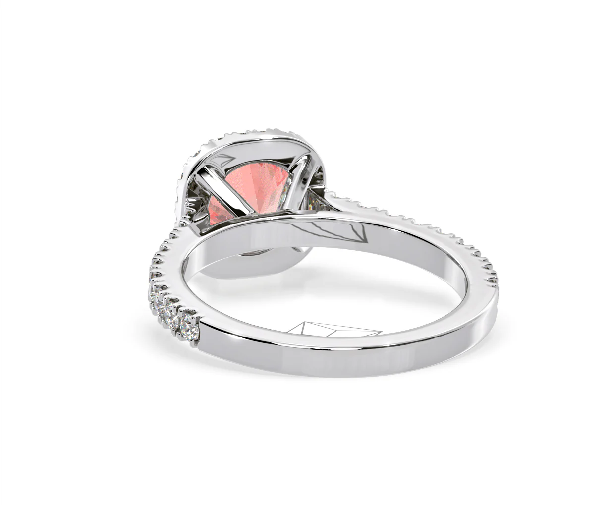 Elizabeth Pink Lab Diamond 1.70ct Halo Ring in 18K White Gold - Elara Collection - Image 45