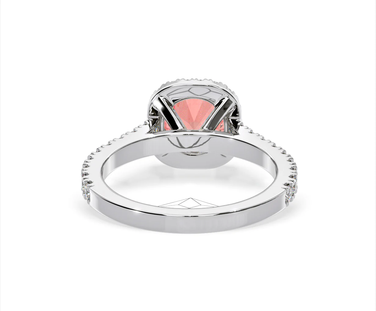 Elizabeth Pink Lab Diamond 1.70ct Halo Ring in 18K White Gold - Elara Collection - Image 50