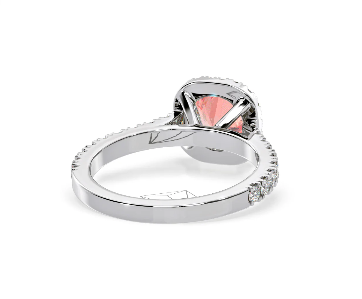 Elizabeth Pink Lab Diamond 1.70ct Halo Ring in 18K White Gold - Elara Collection - Image 54