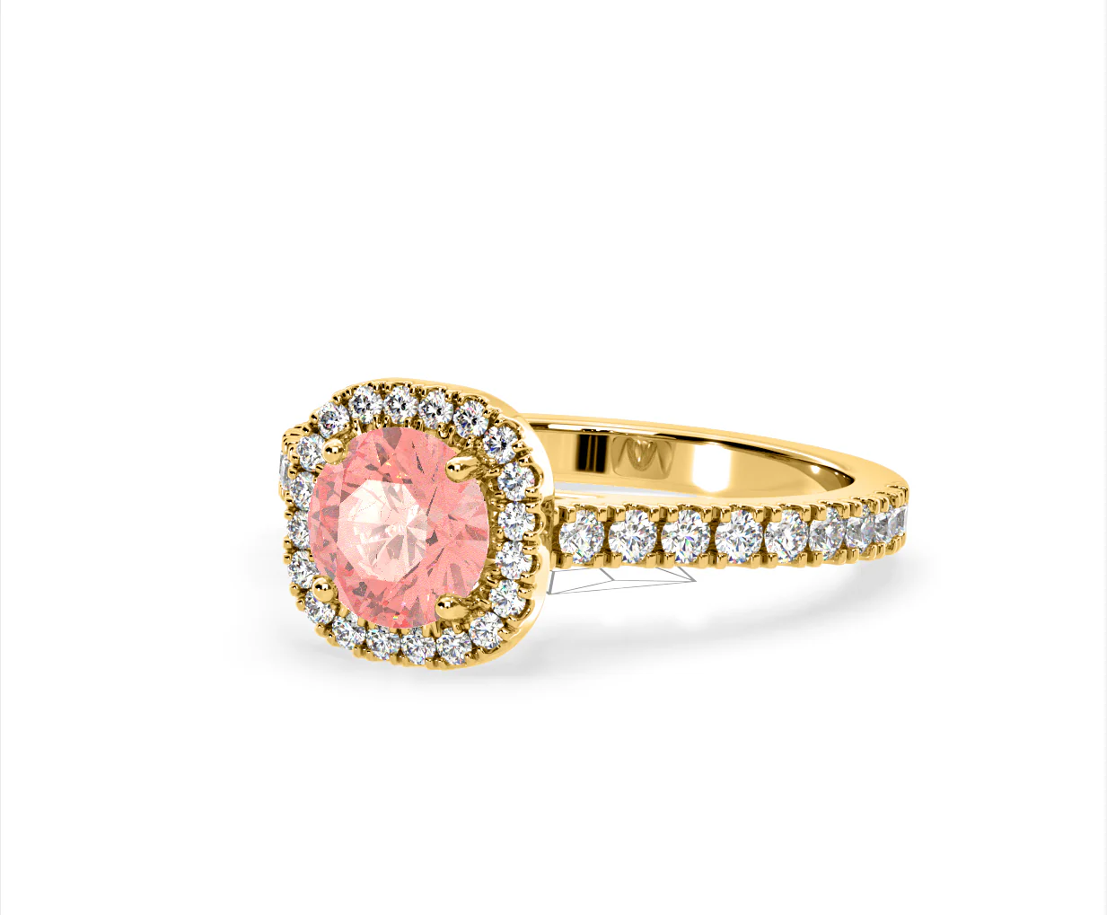 Elizabeth Pink Lab Diamond 1.70ct Halo Ring in 18K Yellow Gold - Elara Collection - Image 13