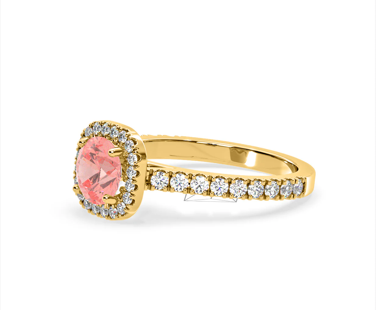Elizabeth Pink Lab Diamond 1.70ct Halo Ring in 18K Yellow Gold - Elara Collection - Image 18
