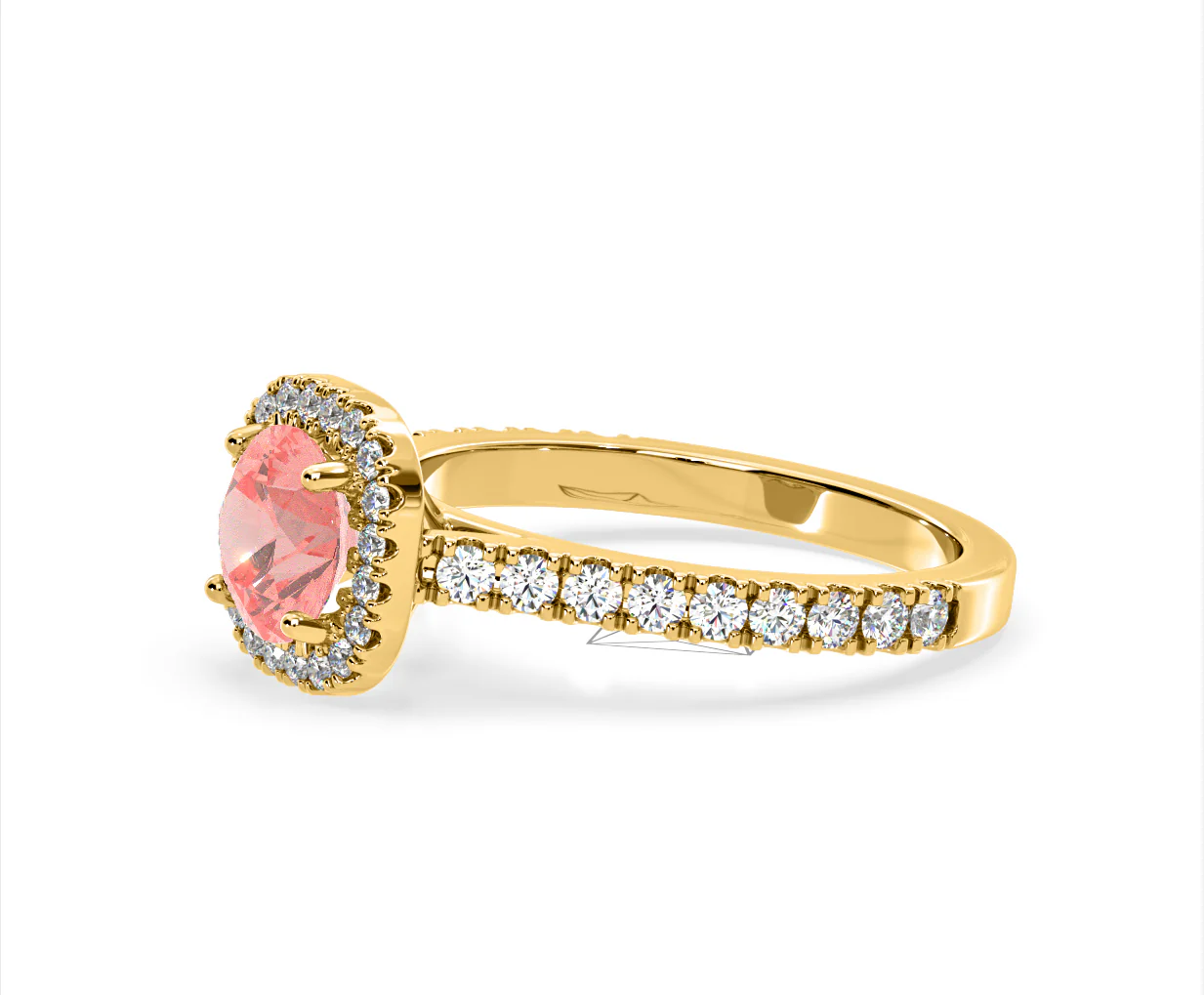 Elizabeth Pink Lab Diamond 1.70ct Halo Ring in 18K Yellow Gold - Elara Collection - Image 20