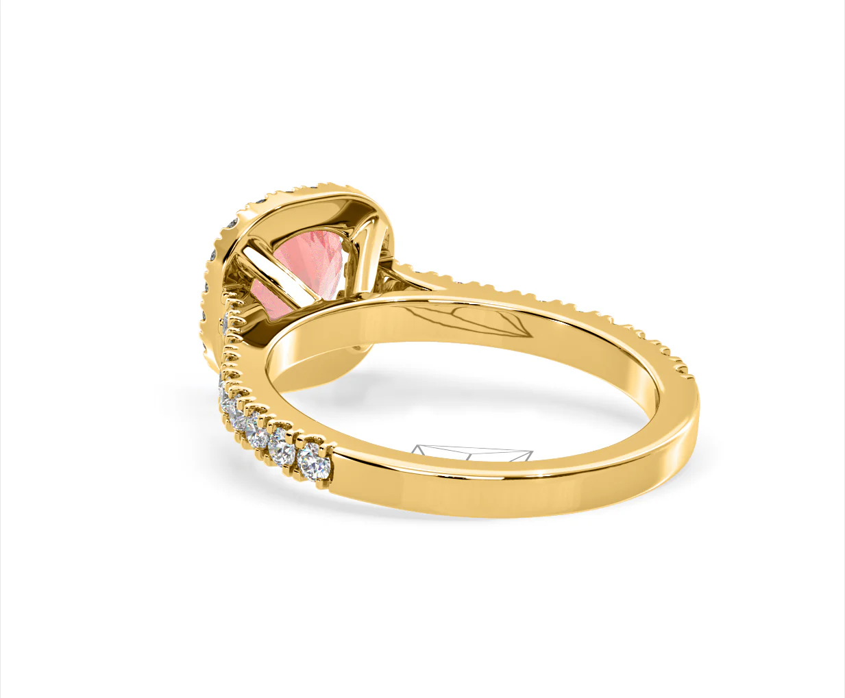 Elizabeth Pink Lab Diamond 1.70ct Halo Ring in 18K Yellow Gold - Elara Collection - Image 39