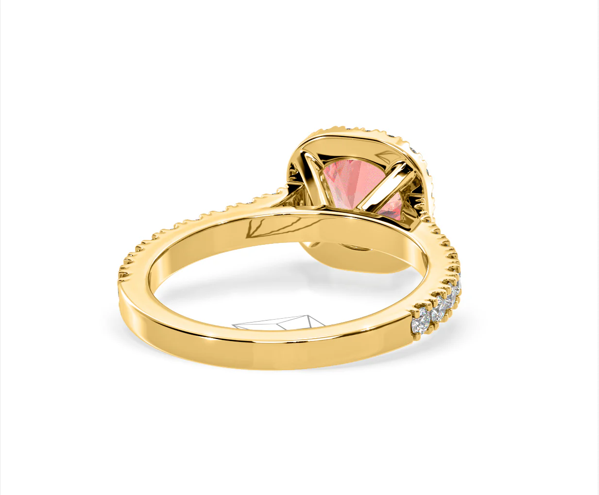 Elizabeth Pink Lab Diamond 1.70ct Halo Ring in 18K Yellow Gold - Elara Collection - Image 51