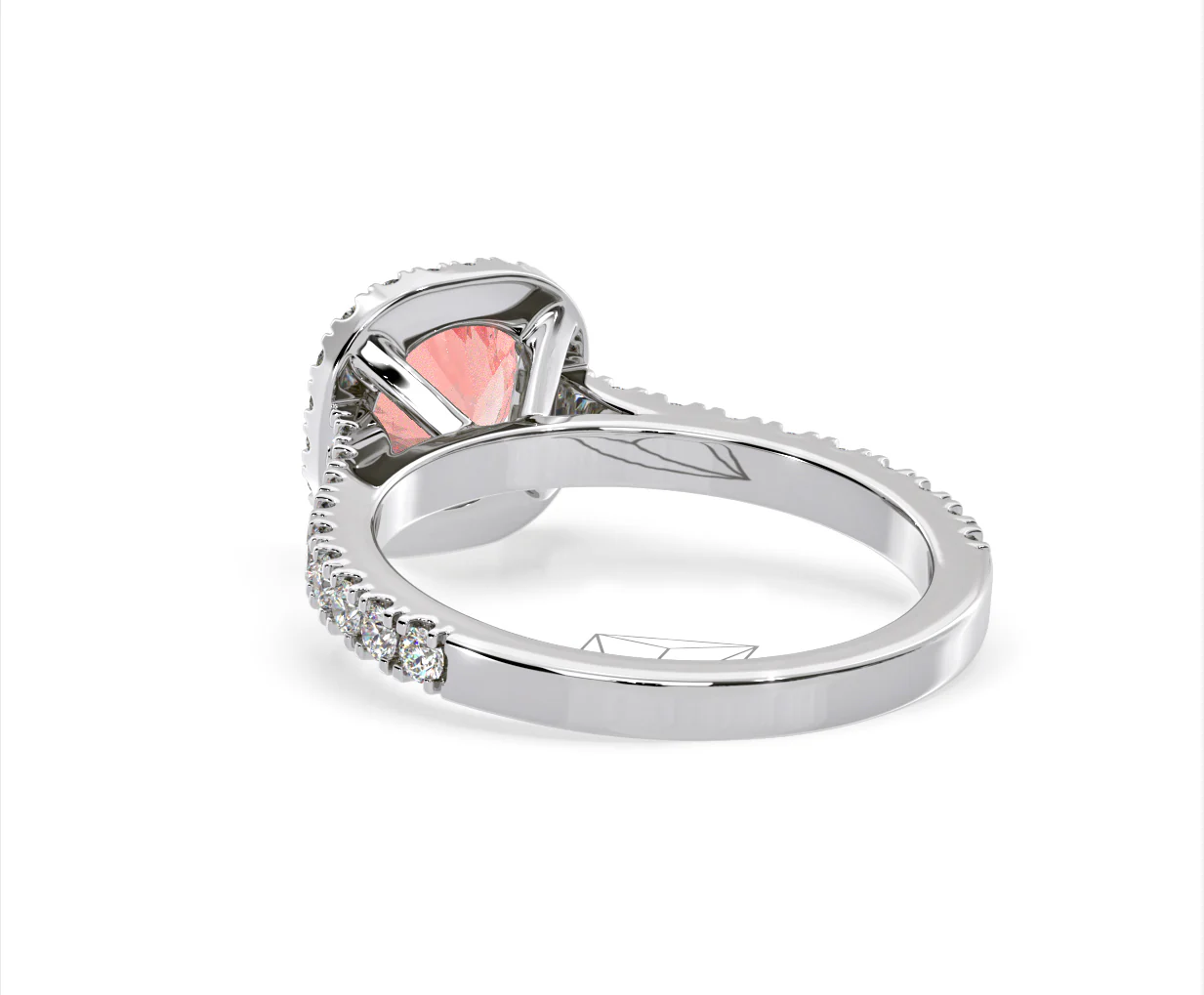 Elizabeth Pink Lab Diamond 1.70ct Halo Ring in Platinum - Elara Collection - Image 42