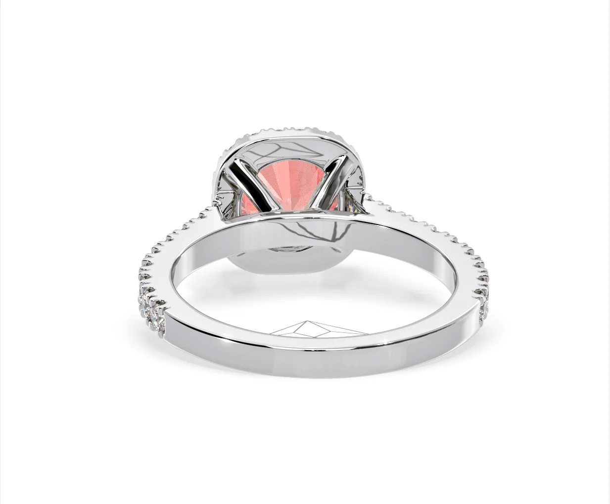 Elizabeth Pink Lab Diamond 1.70ct Halo Ring in Platinum - Elara Collection - Image 47