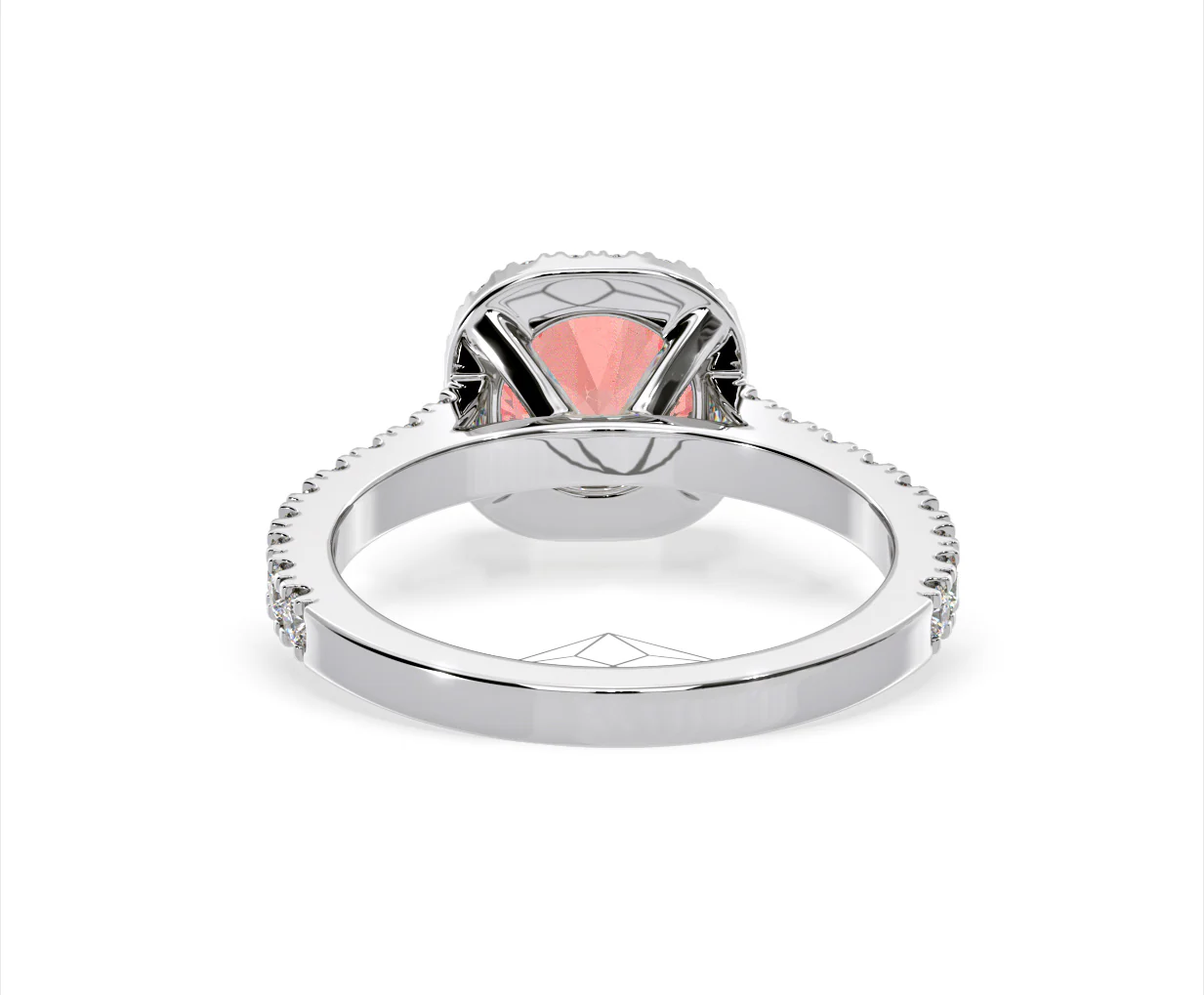 Elizabeth Pink Lab Diamond 1.70ct Halo Ring in Platinum - Elara Collection - Image 48