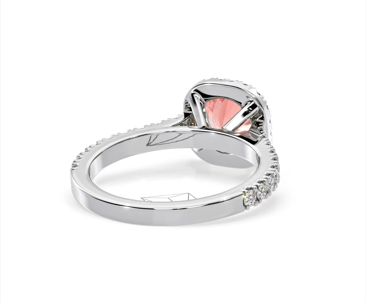 Elizabeth Pink Lab Diamond 1.70ct Halo Ring in Platinum - Elara Collection - Image 54