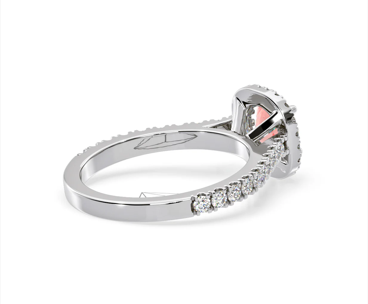 Elizabeth Pink Lab Diamond 1.70ct Halo Ring in Platinum - Elara Collection - Image 60