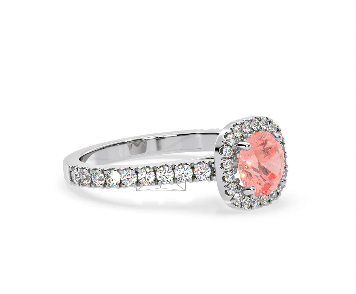 Elizabeth Pink Lab Diamond 1.70ct Halo Ring in Platinum - Elara Collection - Image 78
