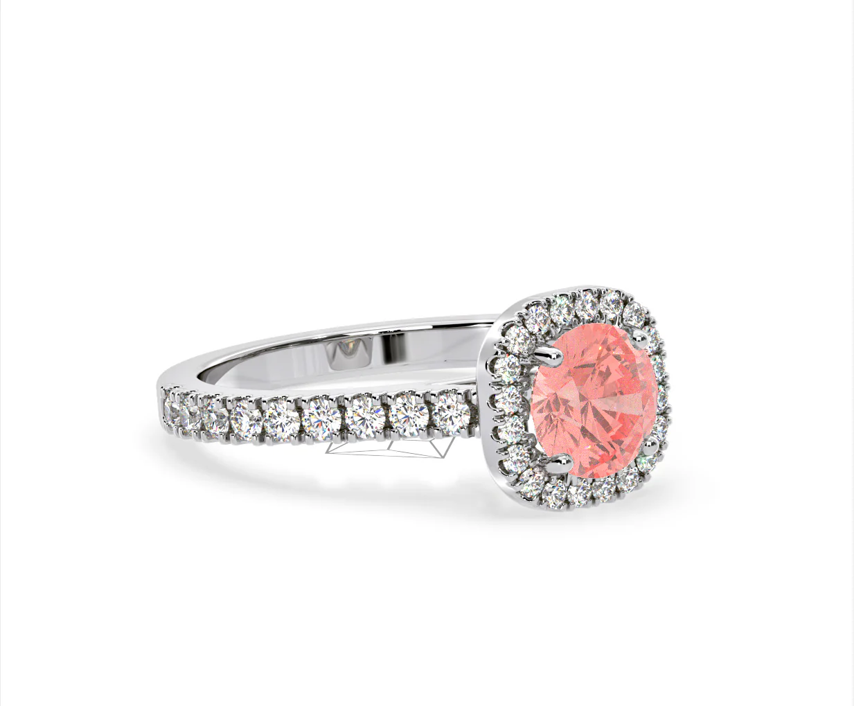 Elizabeth Pink Lab Diamond 1.70ct Halo Ring in Platinum - Elara Collection - Image 80