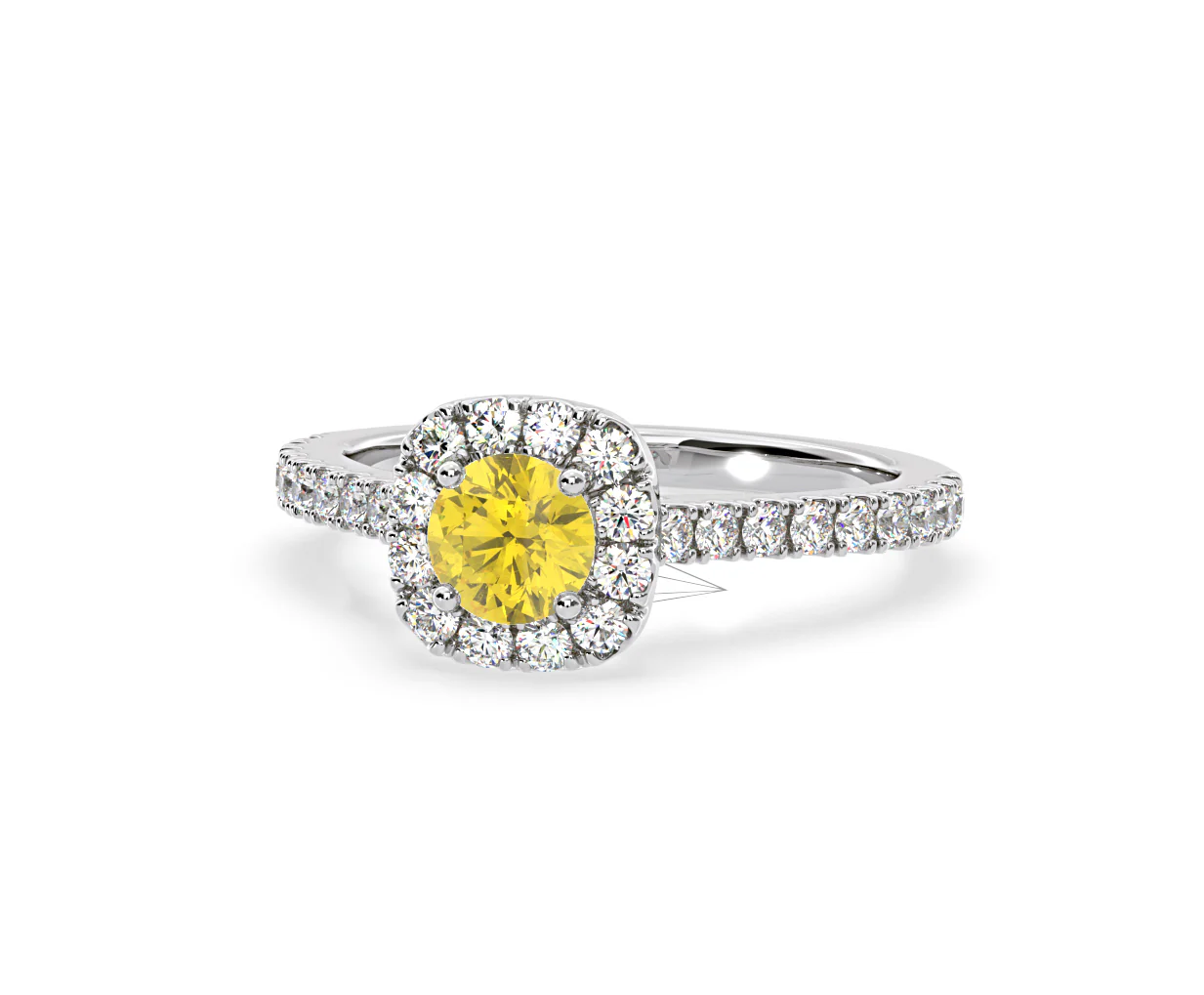 Elizabeth Yellow Lab Diamond 1.00ct Halo Ring in 18K White Gold - Elara Collection - Image 11