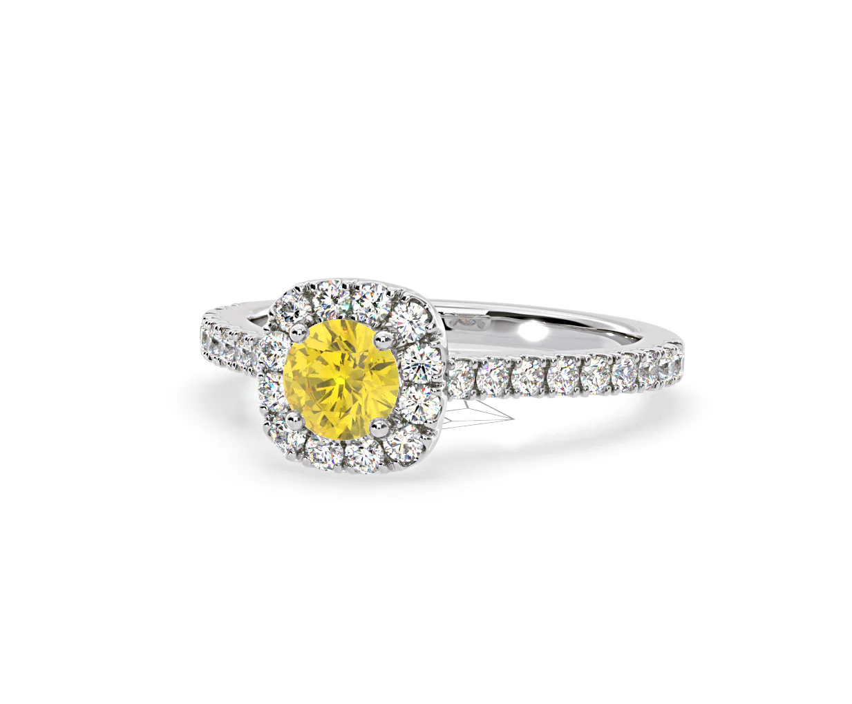 Elizabeth Yellow Lab Diamond 1.00ct Halo Ring in 18K White Gold - Elara Collection - Image 12