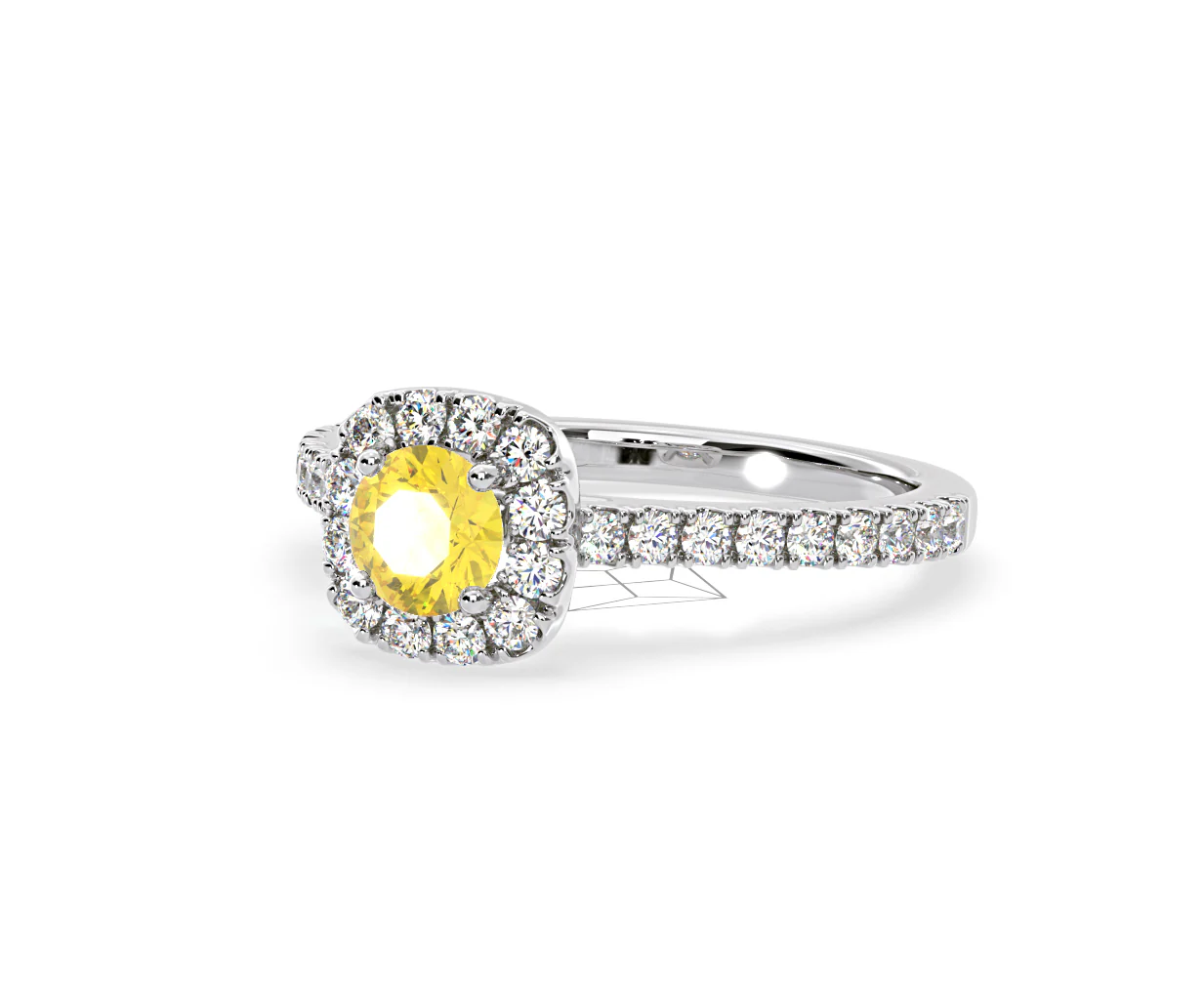 Elizabeth Yellow Lab Diamond 1.00ct Halo Ring in 18K White Gold - Elara Collection - Image 14