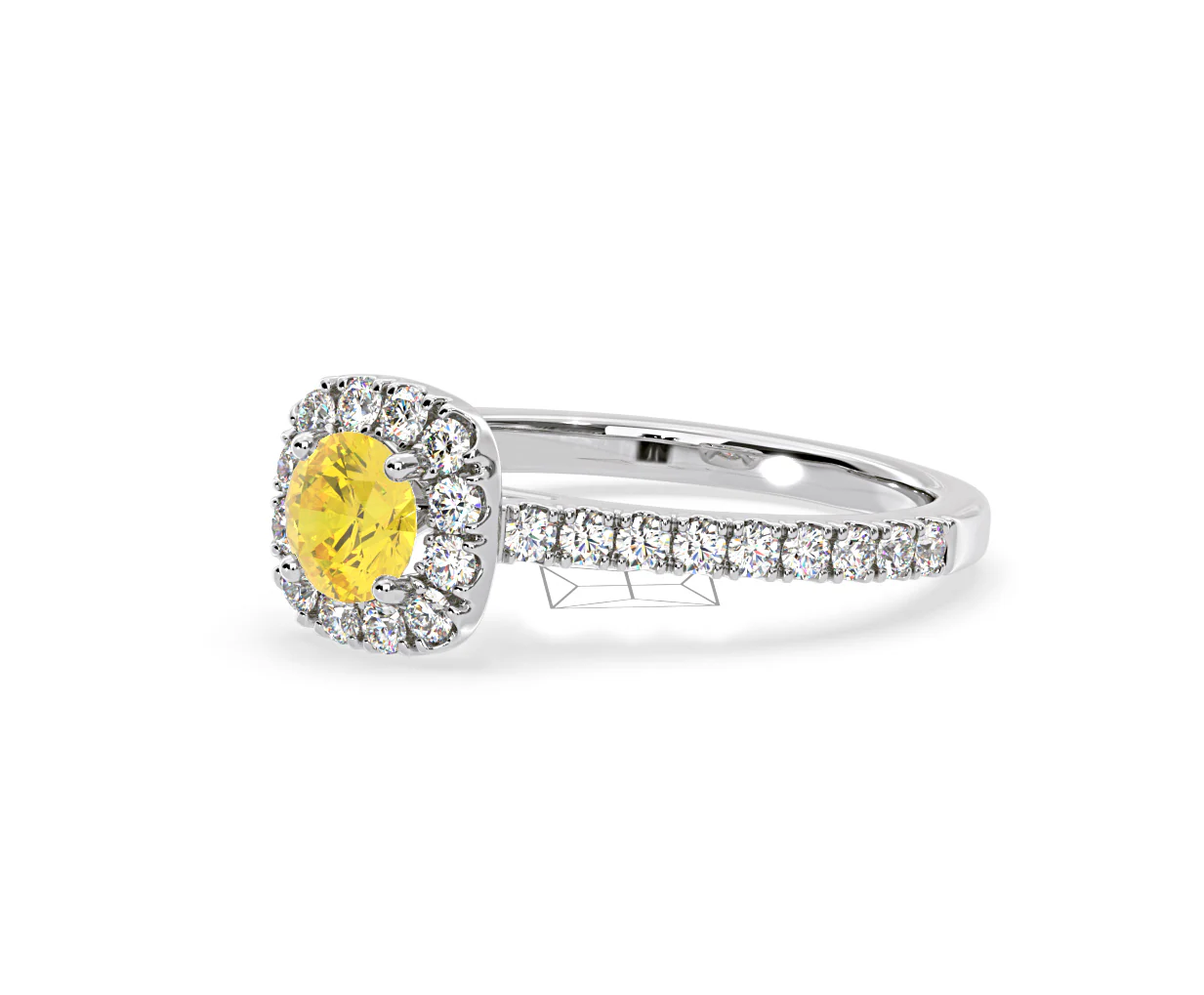 Elizabeth Yellow Lab Diamond 1.00ct Halo Ring in 18K White Gold - Elara Collection - Image 17