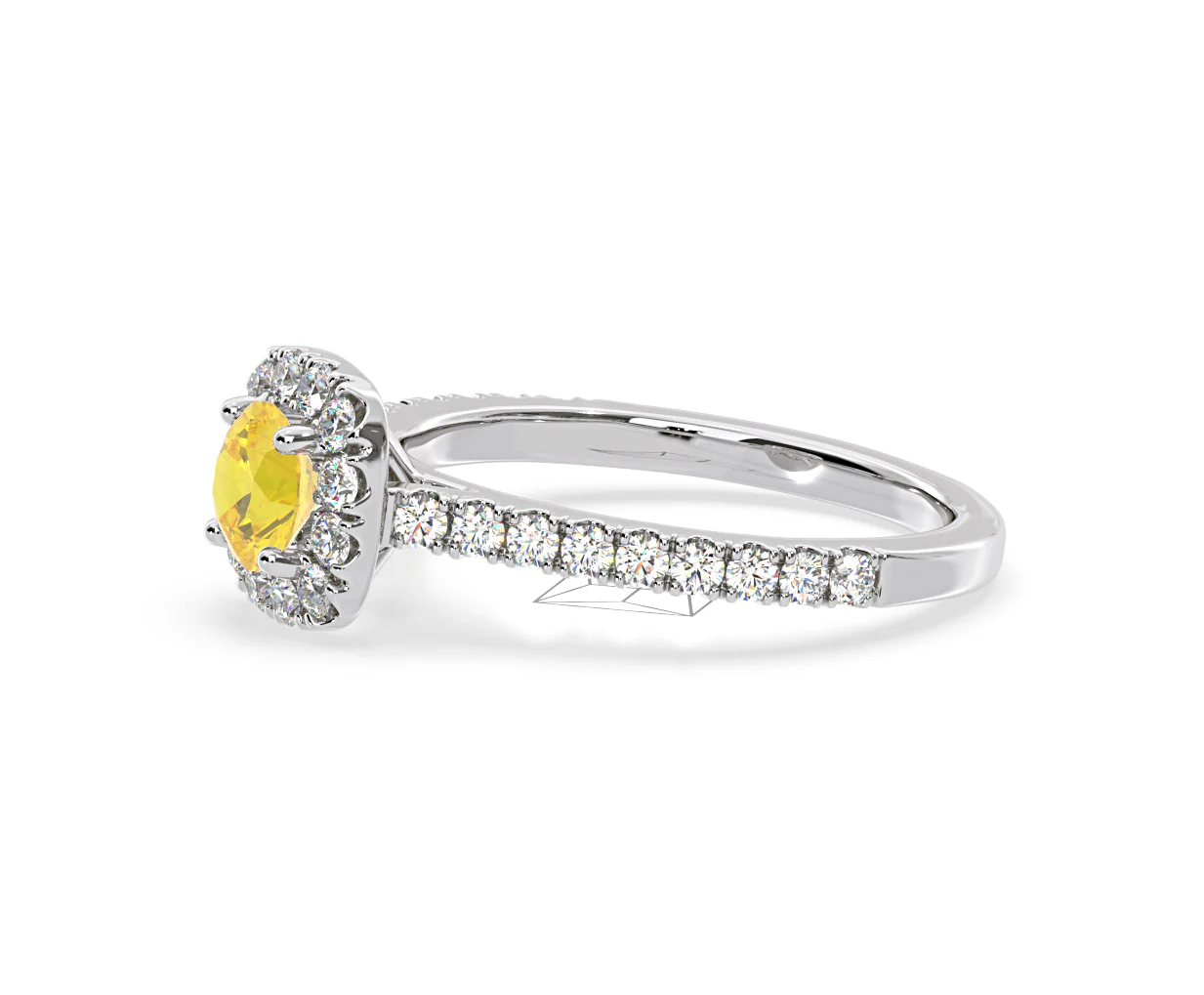 Elizabeth Yellow Lab Diamond 1.00ct Halo Ring in 18K White Gold - Elara Collection - Image 22