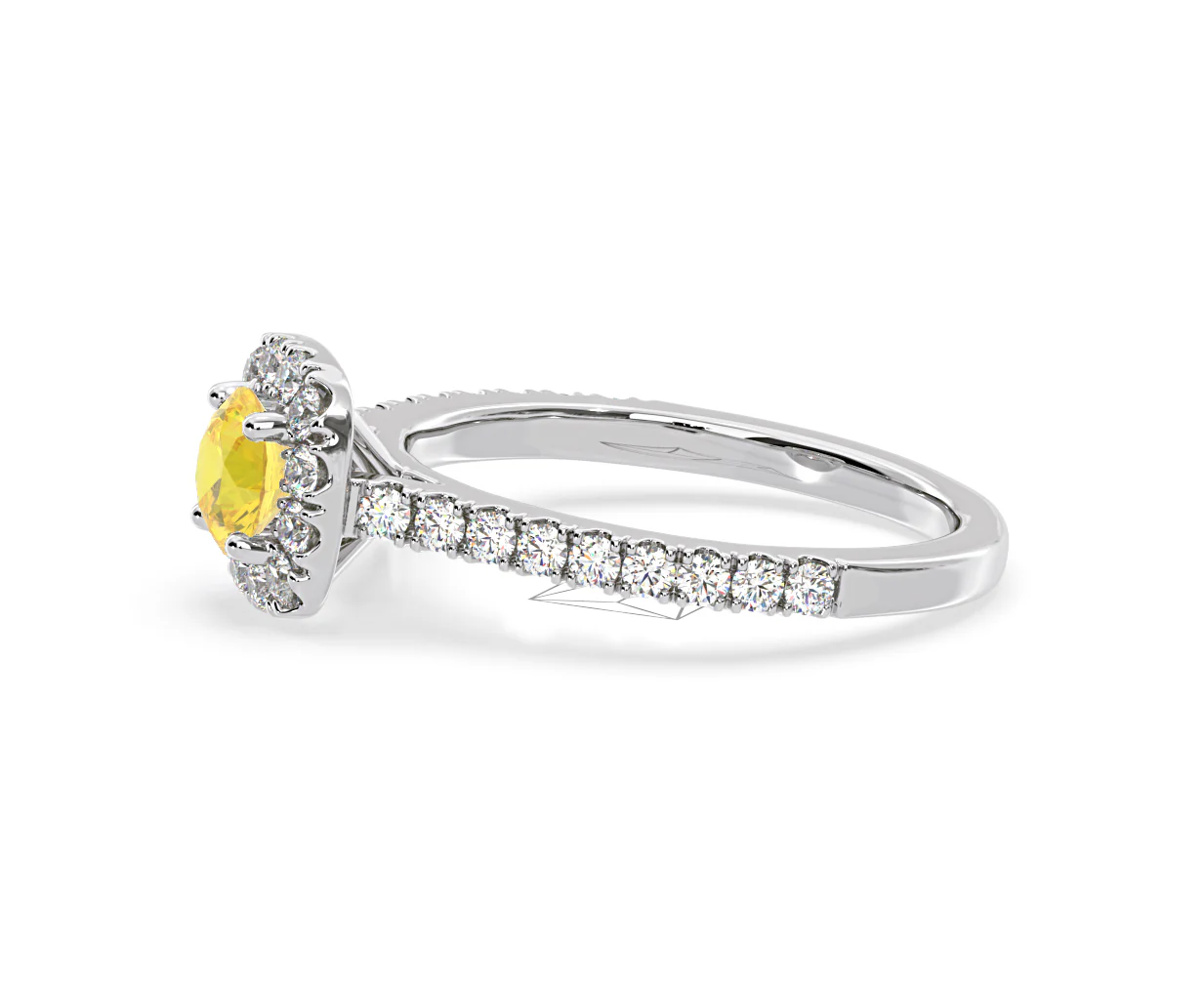 Elizabeth Yellow Lab Diamond 1.00ct Halo Ring in 18K White Gold - Elara Collection - Image 24