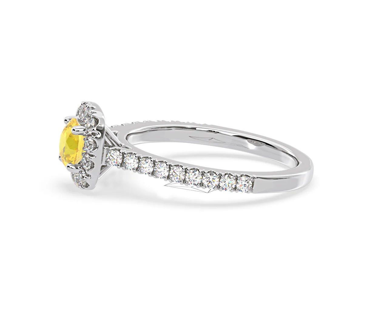 Elizabeth Yellow Lab Diamond 1.00ct Halo Ring in 18K White Gold - Elara Collection - Image 25