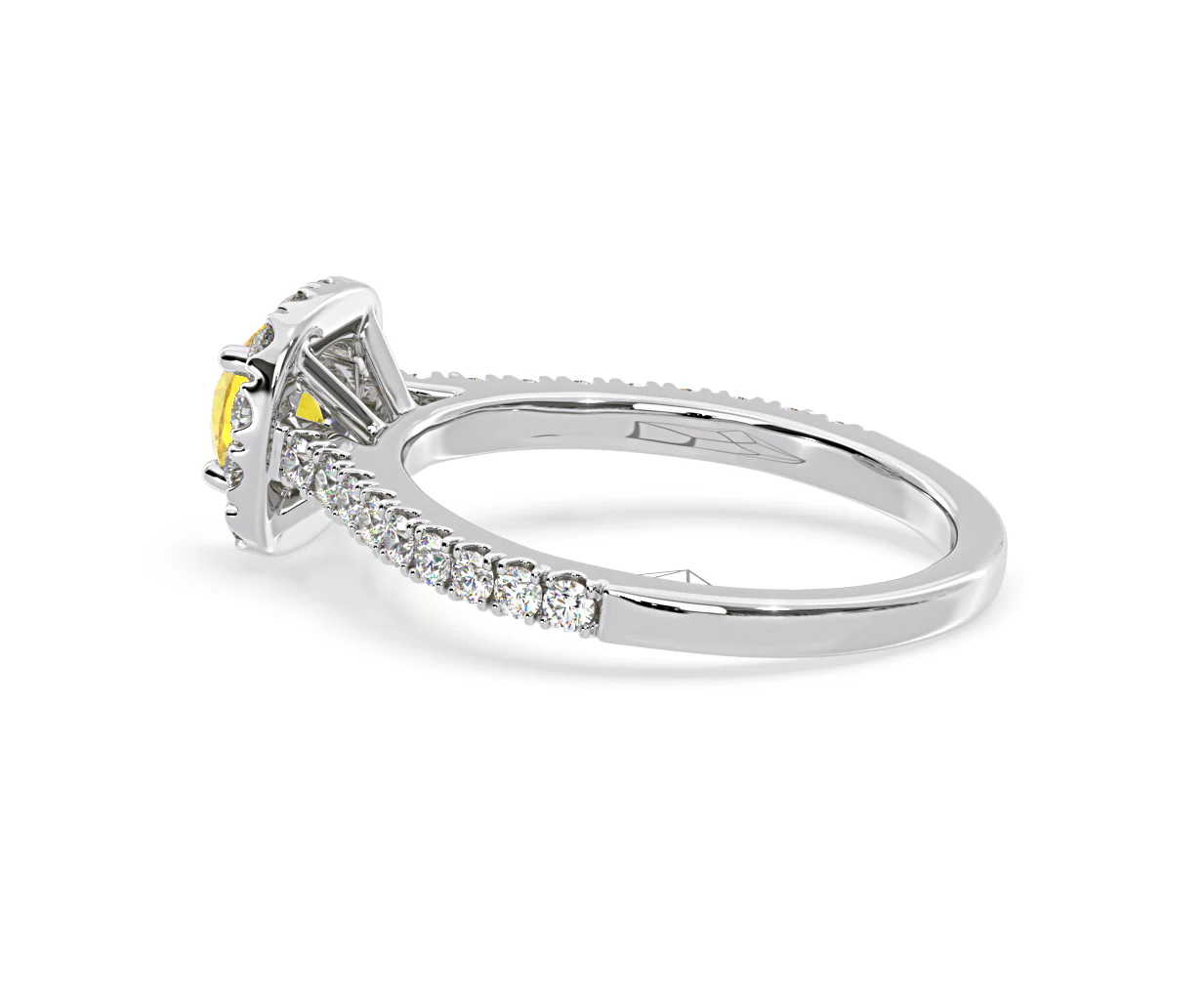 Elizabeth Yellow Lab Diamond 1.00ct Halo Ring in 18K White Gold - Elara Collection - Image 33