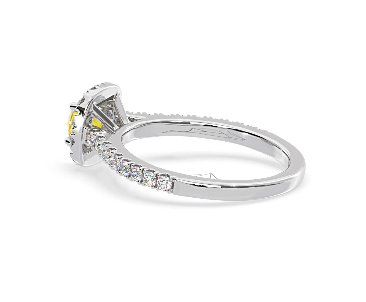 Elizabeth Yellow Lab Diamond 1.00ct Halo Ring in 18K White Gold - Elara Collection - Image 34