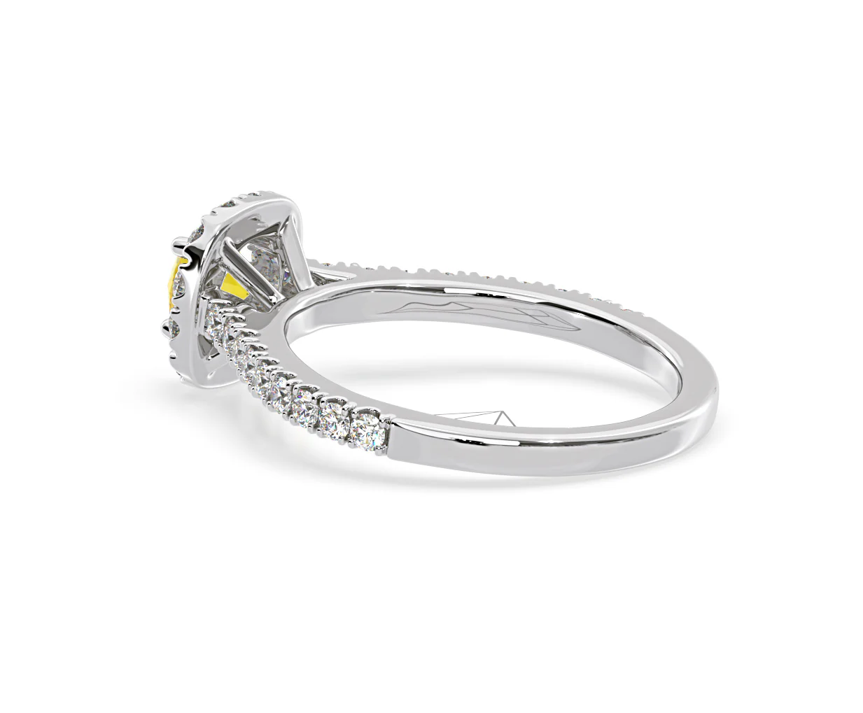 Elizabeth Yellow Lab Diamond 1.00ct Halo Ring in 18K White Gold - Elara Collection - Image 35