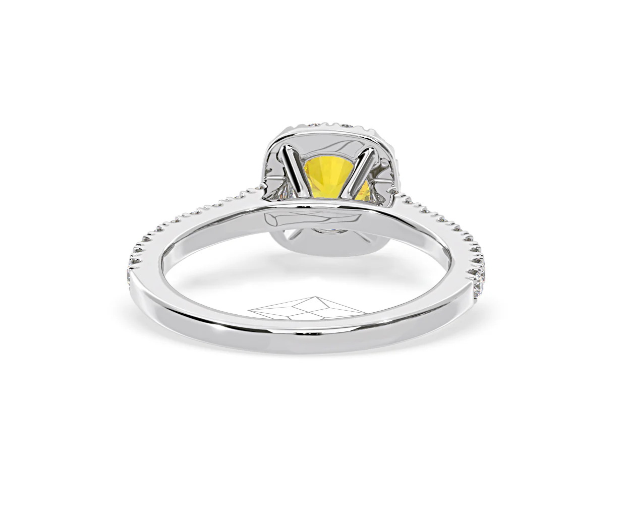 Elizabeth Yellow Lab Diamond 1.00ct Halo Ring in 18K White Gold - Elara Collection - Image 49