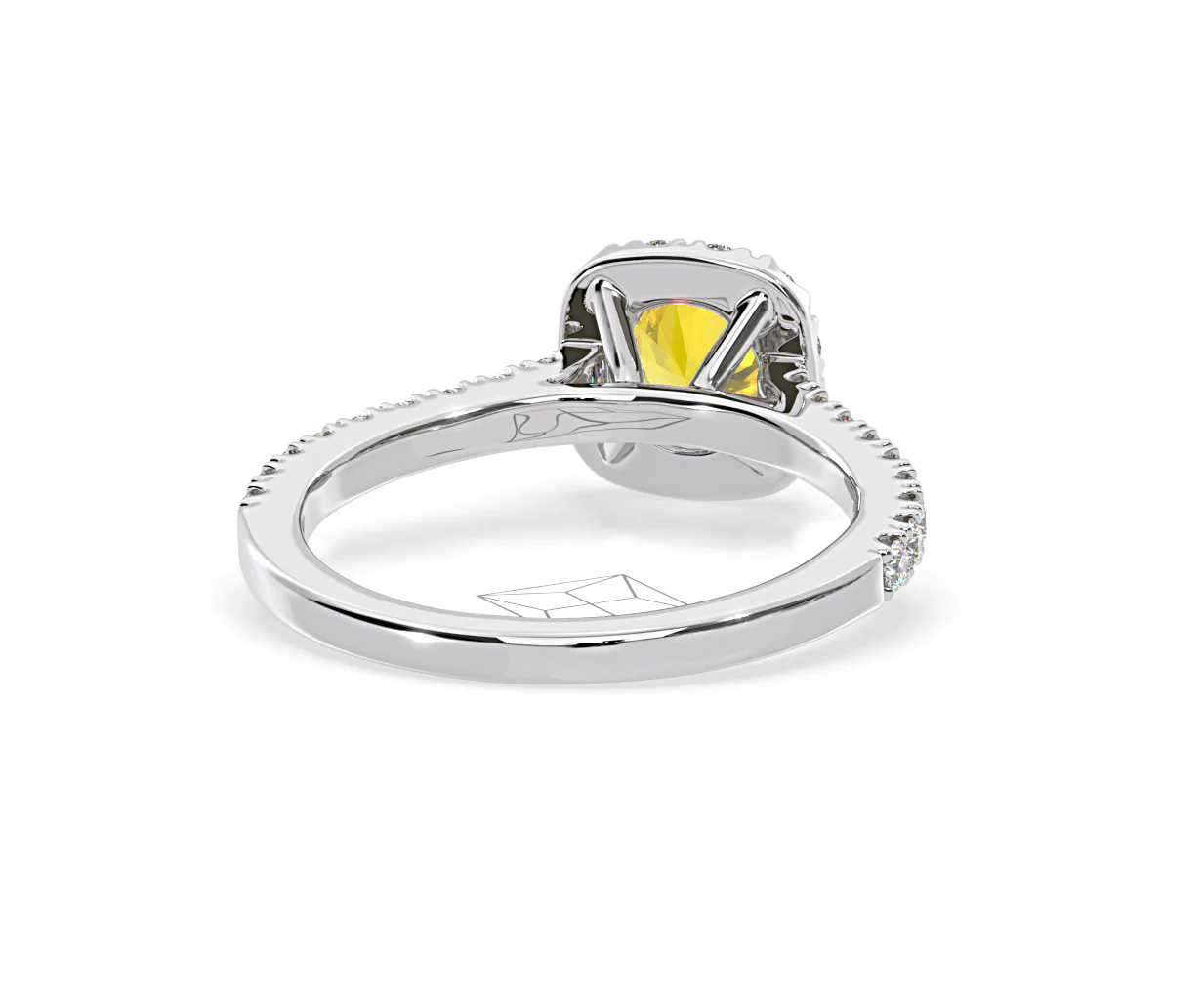 Elizabeth Yellow Lab Diamond 1.00ct Halo Ring in 18K White Gold - Elara Collection - Image 51