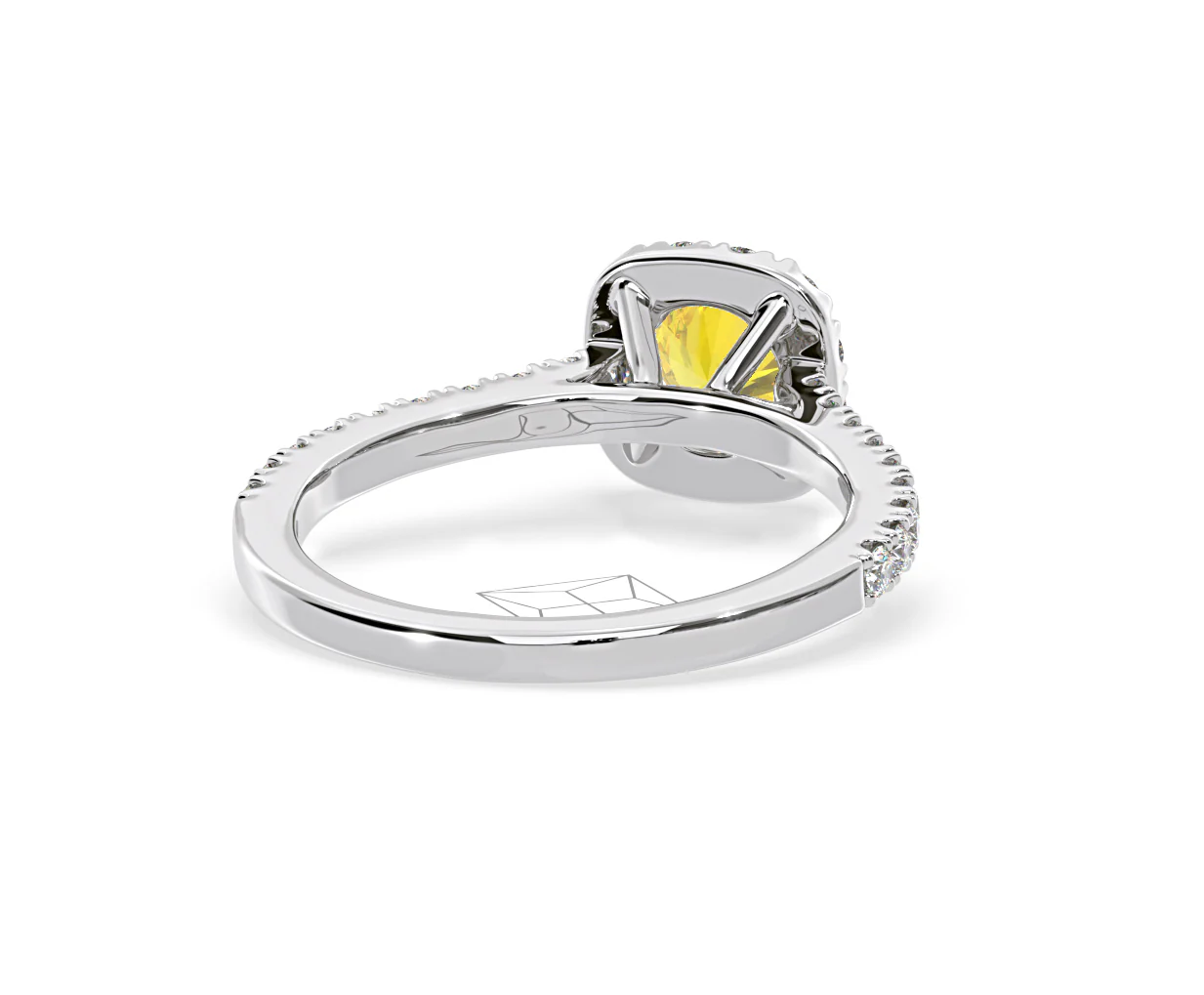 Elizabeth Yellow Lab Diamond 1.00ct Halo Ring in 18K White Gold - Elara Collection - Image 52