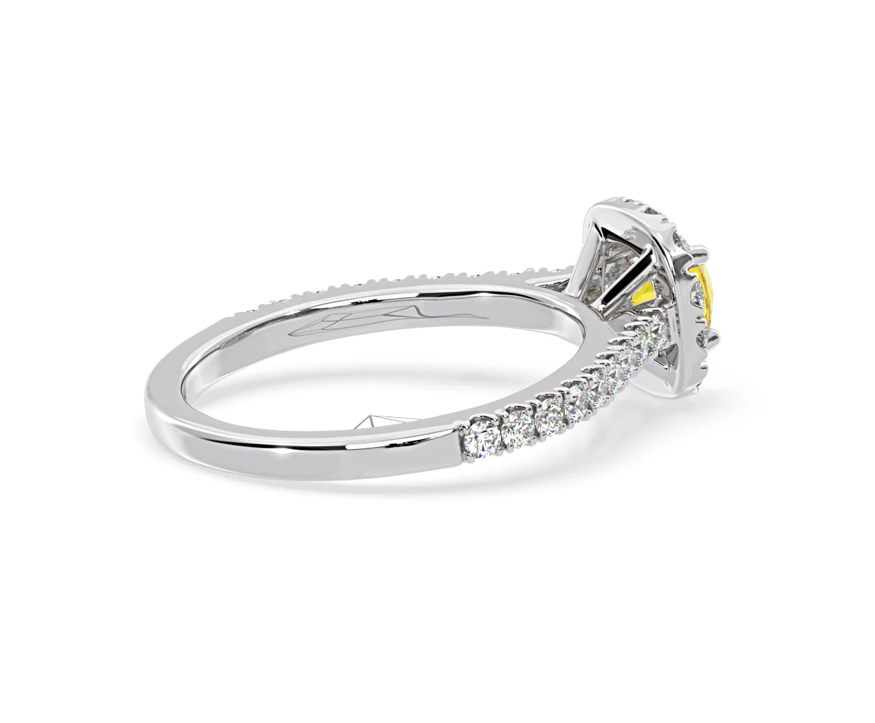 Elizabeth Yellow Lab Diamond 1.00ct Halo Ring in 18K White Gold - Elara Collection - Image 61