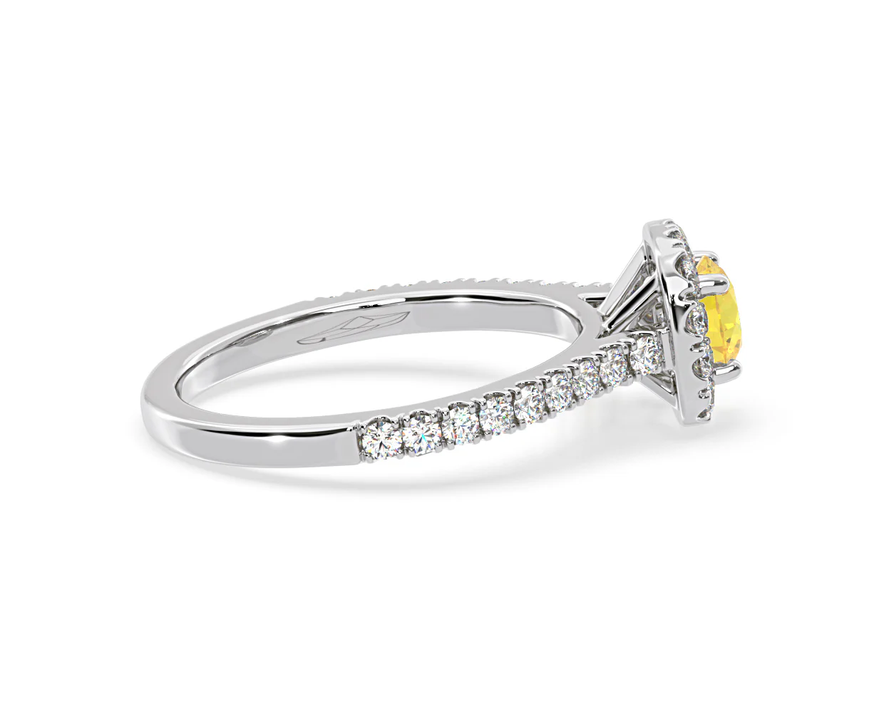 Elizabeth Yellow Lab Diamond 1.00ct Halo Ring in 18K White Gold - Elara Collection - Image 66