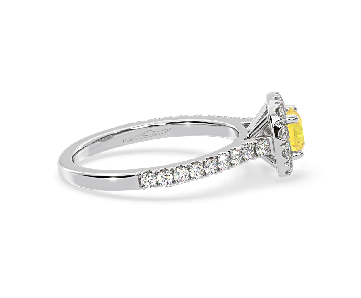 Elizabeth Yellow Lab Diamond 1.00ct Halo Ring in 18K White Gold - Elara Collection - Image 67