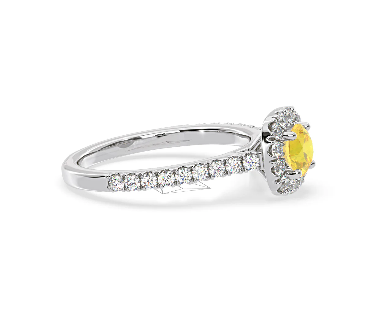 Elizabeth Yellow Lab Diamond 1.00ct Halo Ring in 18K White Gold - Elara Collection - Image 72
