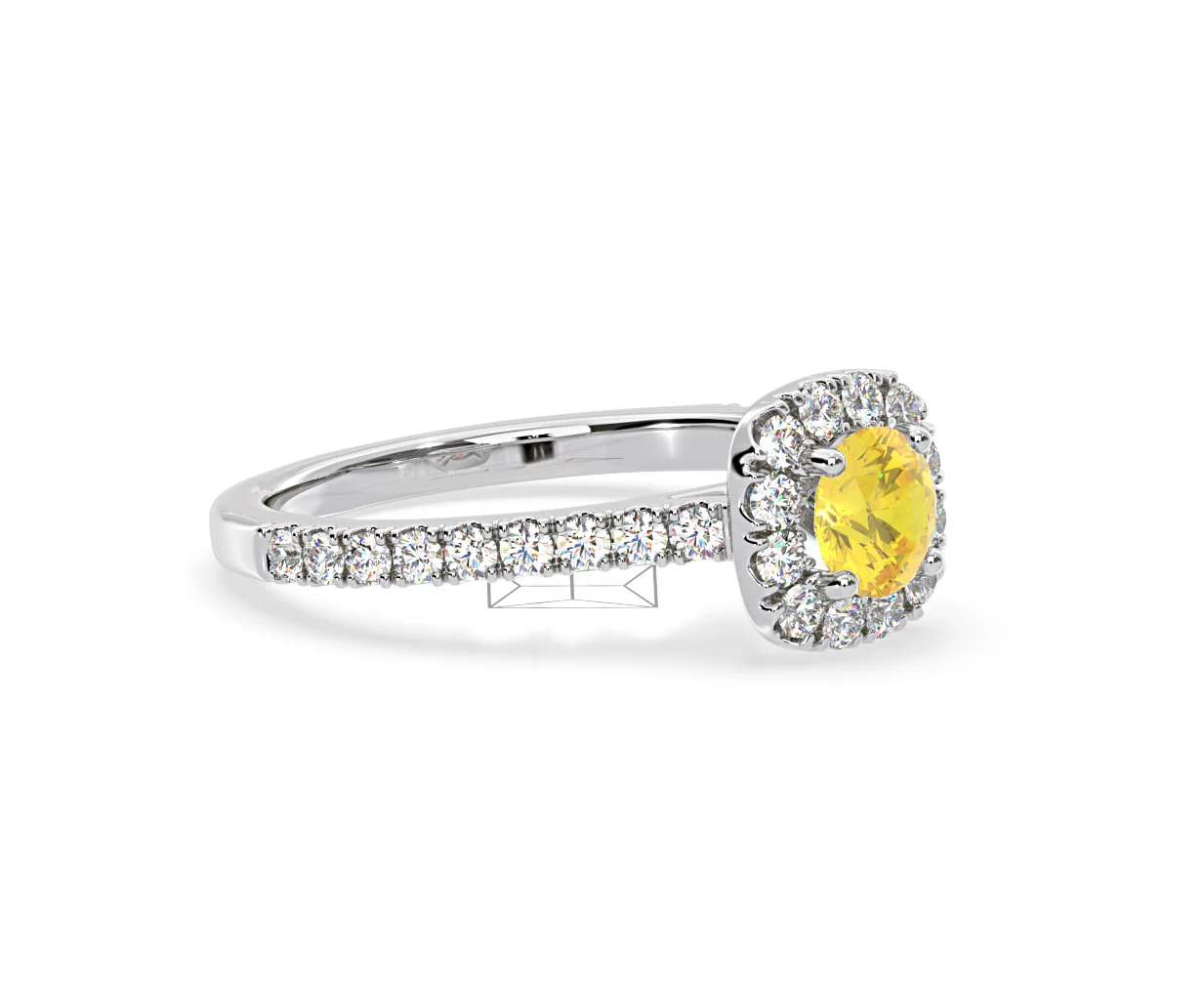 Elizabeth Yellow Lab Diamond 1.00ct Halo Ring in 18K White Gold - Elara Collection - Image 77