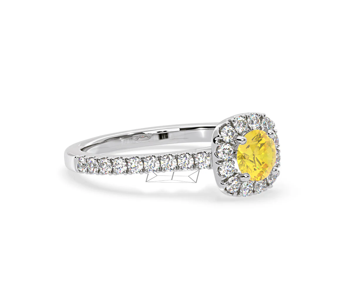 Elizabeth Yellow Lab Diamond 1.00ct Halo Ring in 18K White Gold - Elara Collection - Image 78