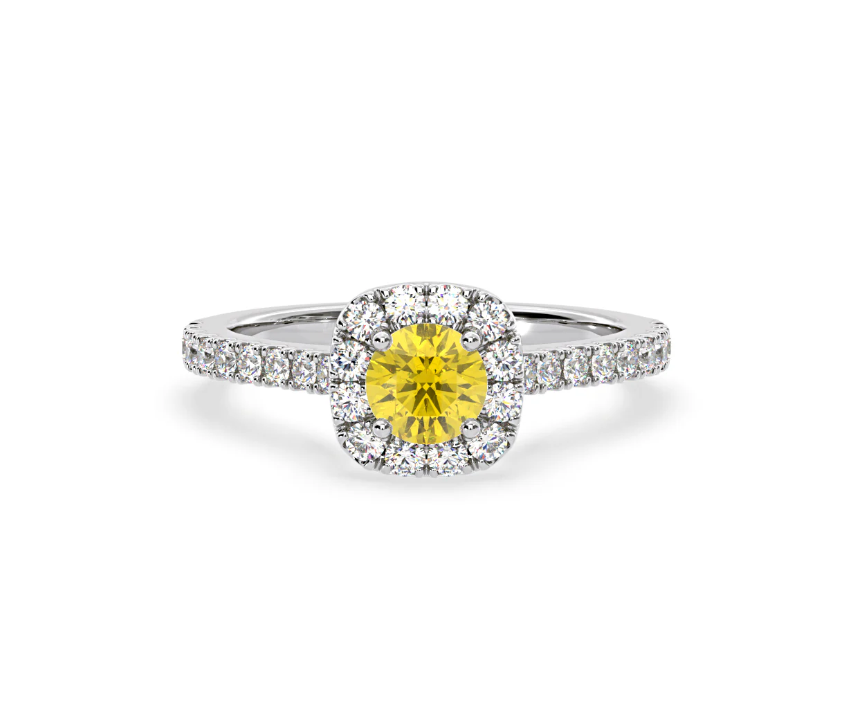 Elizabeth Yellow Lab Diamond 1.00ct Halo Ring in 18K White Gold - Elara Collection - Image 8