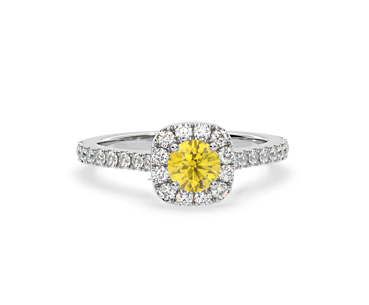 Elizabeth Yellow Lab Diamond 1.00ct Halo Ring in 18K White Gold - Elara Collection - Image 86