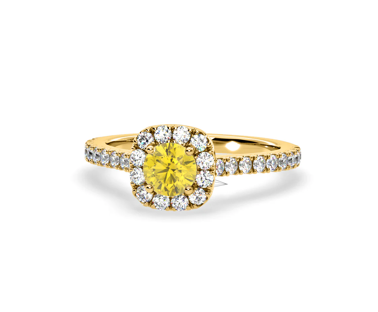 Elizabeth Yellow Lab Diamond 1.00ct Halo Ring in 18K Yellow Gold - Elara Collection - Image 10