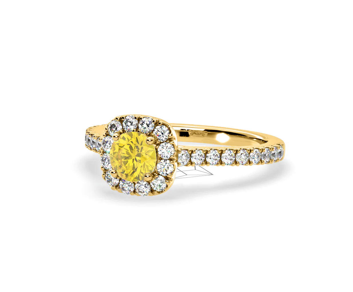 Elizabeth Yellow Lab Diamond 1.00ct Halo Ring in 18K Yellow Gold - Elara Collection - Image 13