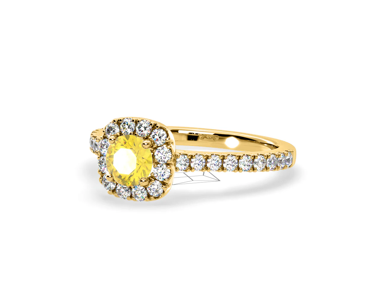 Elizabeth Yellow Lab Diamond 1.00ct Halo Ring in 18K Yellow Gold - Elara Collection - Image 14