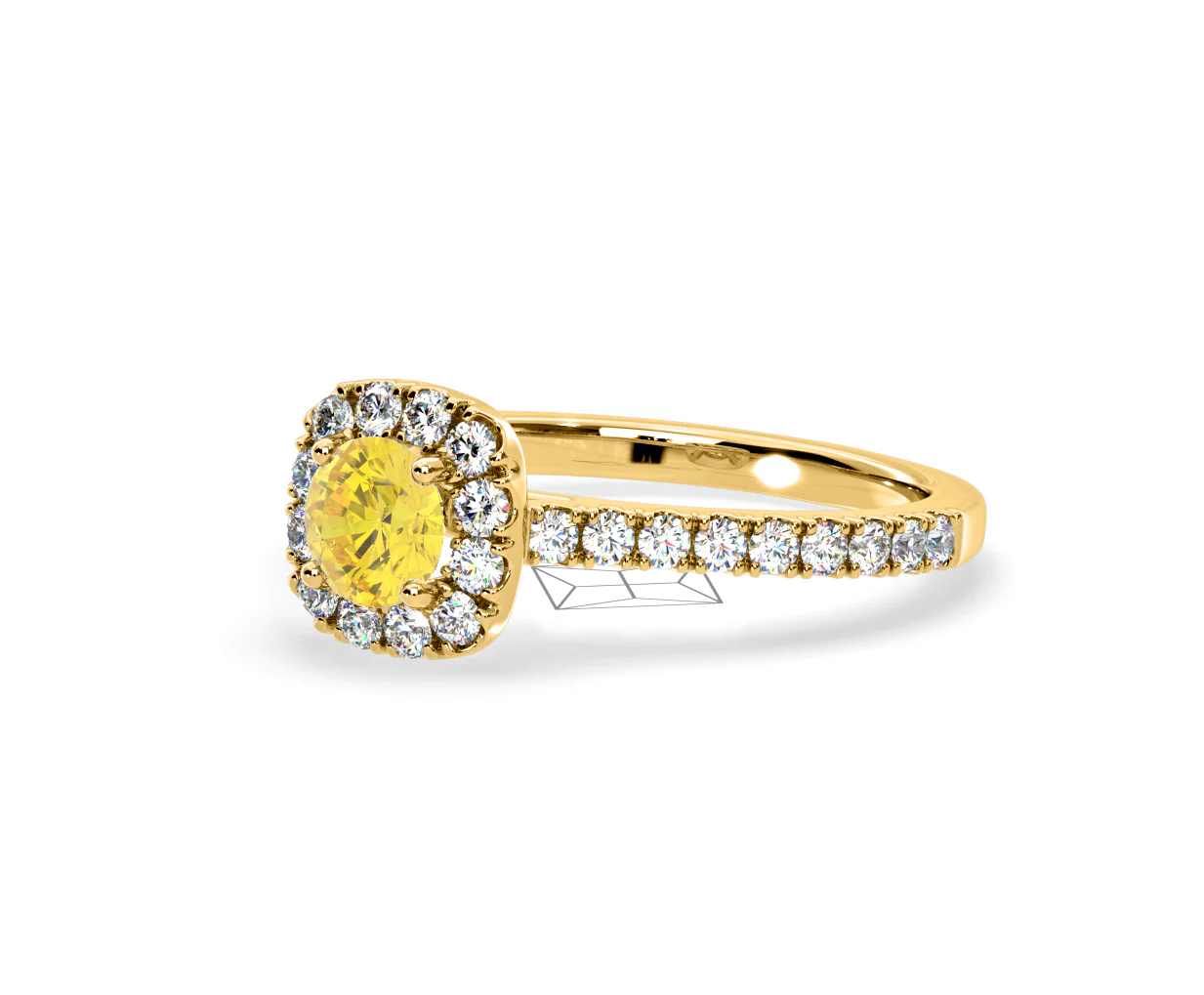 Elizabeth Yellow Lab Diamond 1.00ct Halo Ring in 18K Yellow Gold - Elara Collection - Image 16