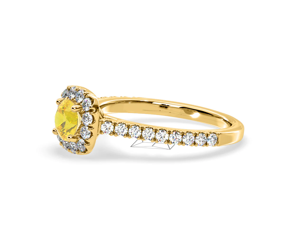Elizabeth Yellow Lab Diamond 1.00ct Halo Ring in 18K Yellow Gold - Elara Collection - Image 21