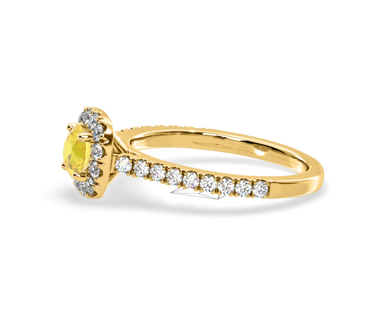 Elizabeth Yellow Lab Diamond 1.00ct Halo Ring in 18K Yellow Gold - Elara Collection - Image 24