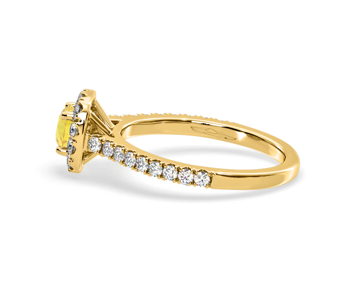 Elizabeth Yellow Lab Diamond 1.00ct Halo Ring in 18K Yellow Gold - Elara Collection - Image 29