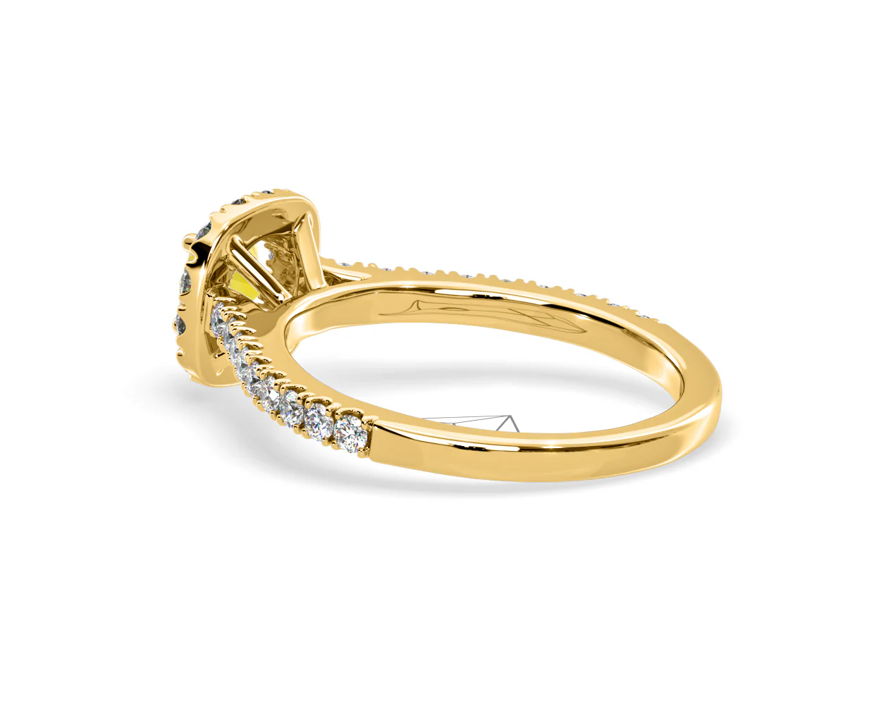 Elizabeth Yellow Lab Diamond 1.00ct Halo Ring in 18K Yellow Gold - Elara Collection - Image 36