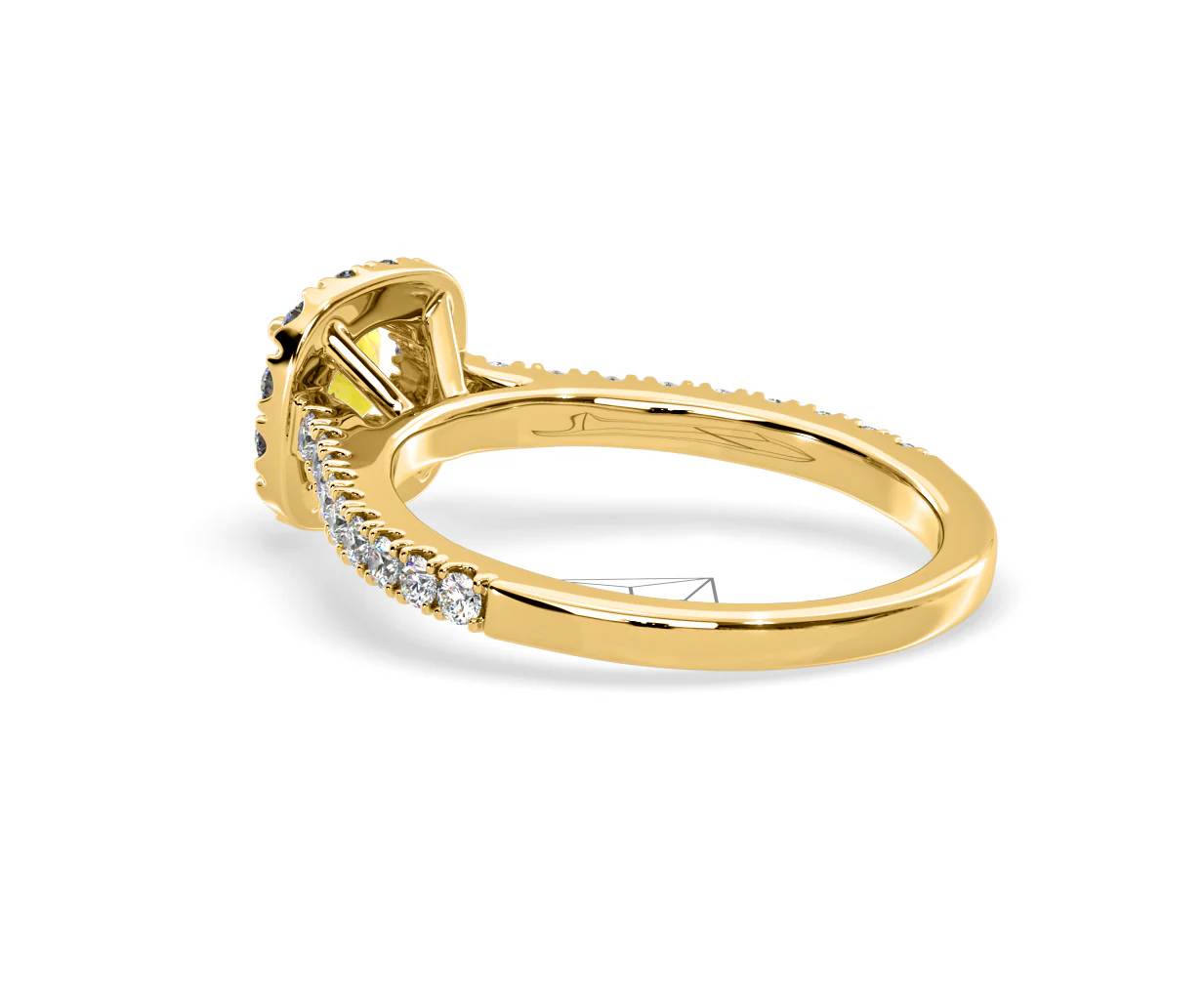 Elizabeth Yellow Lab Diamond 1.00ct Halo Ring in 18K Yellow Gold - Elara Collection - Image 37