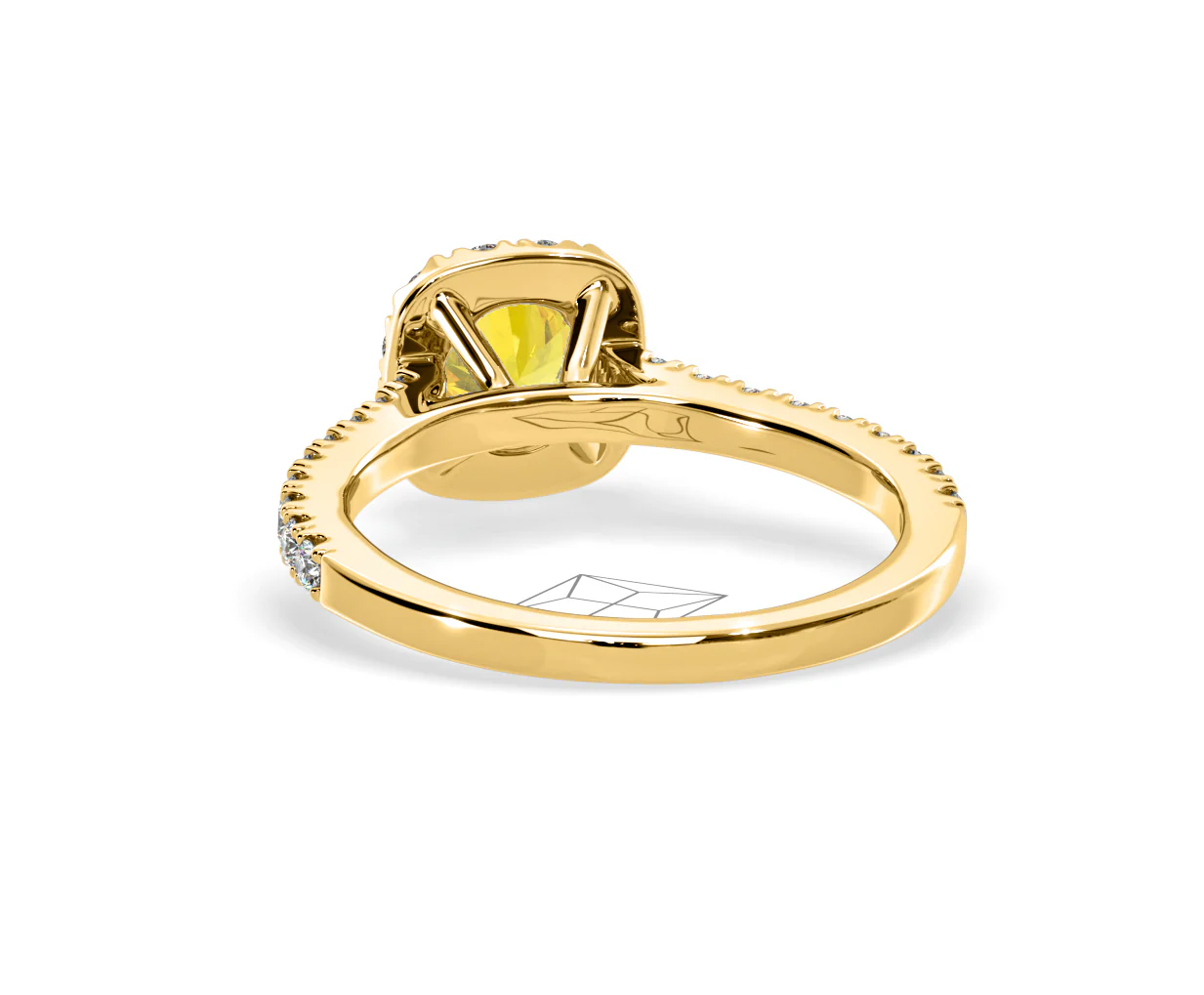 Elizabeth Yellow Lab Diamond 1.00ct Halo Ring in 18K Yellow Gold - Elara Collection - Image 44