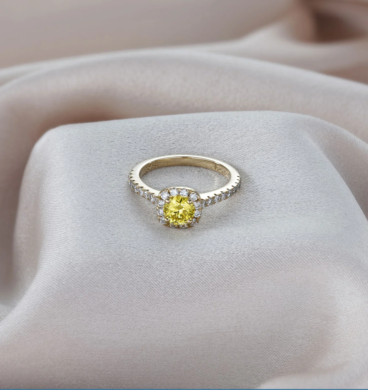 Elizabeth Yellow Lab Diamond 1.00ct Halo Ring in 18K Yellow Gold - Elara Collection - Image 5